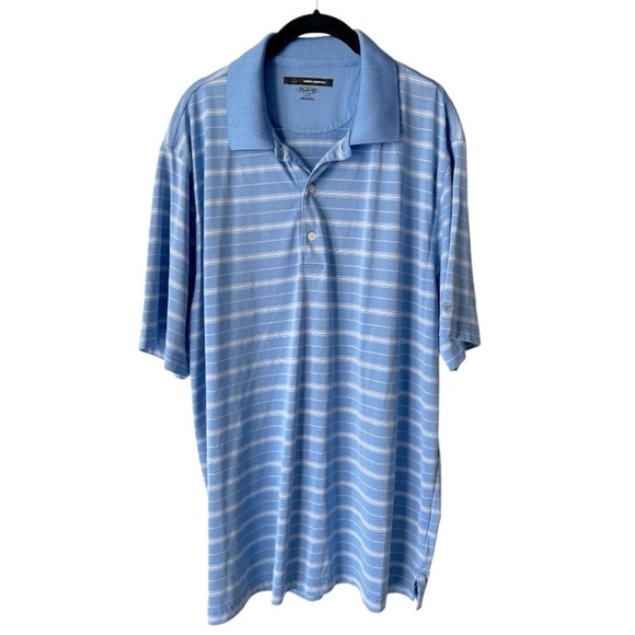 Greg Norman Play Dry Striped Moisture Wicking Short Sleeve Polo Golf Shirt XL - Picture 1 of 8